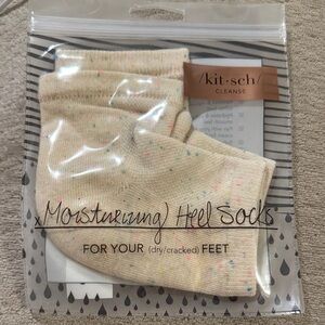 Kitsch Moisturizing Heel Socks - Cream with Multicolor Speckles